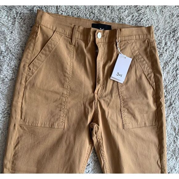 NWT 3X1 N.Y.C. SABINE Khaki Tapered Crop Chino Pants Size 29 retail $265 - Picture 2 of 7